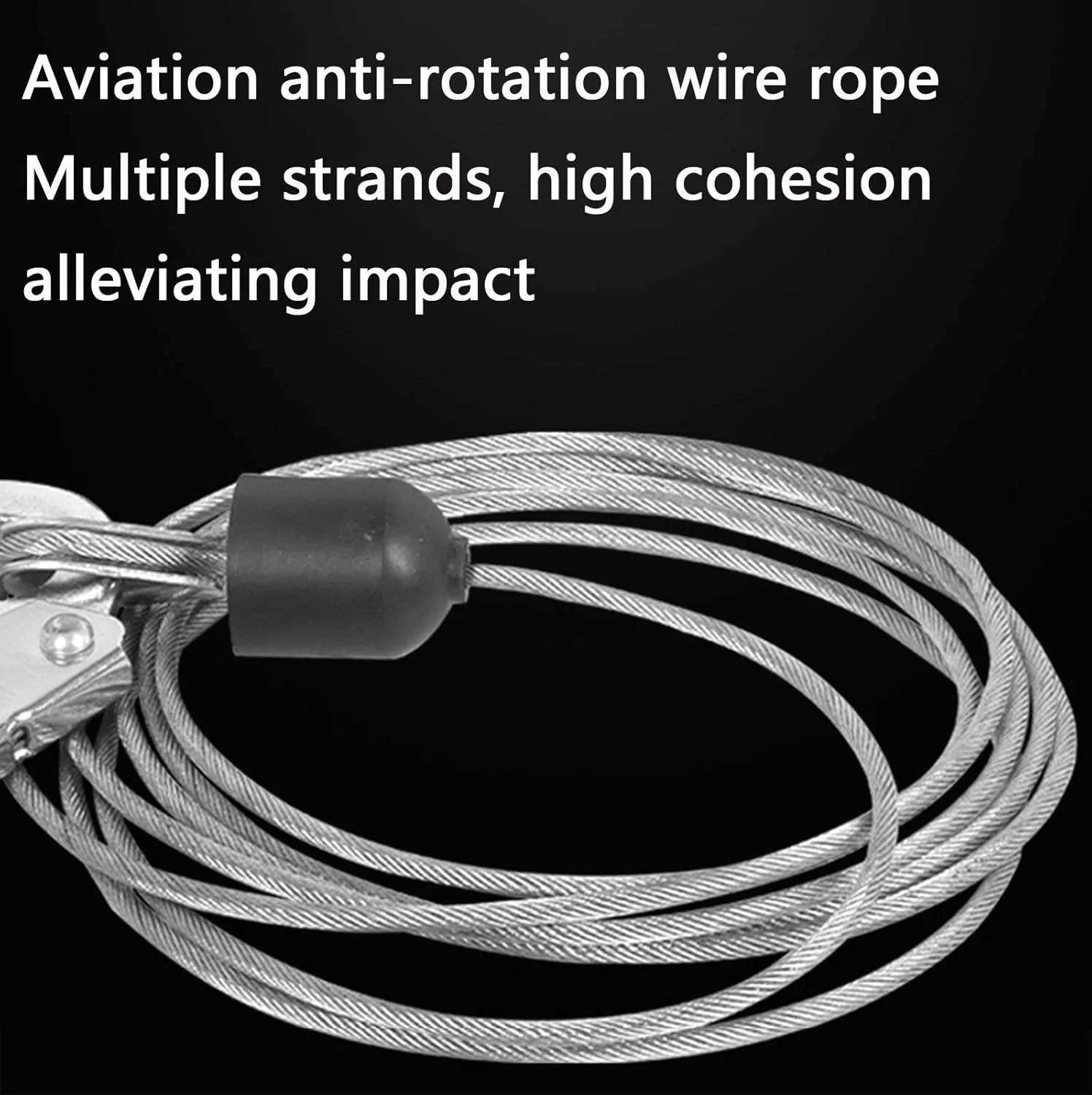 طناب نجات جمع شونده با قلاب میلگرد و سیم بکسل، دستگاه ایمنی حفاظت از سقوط برای ساخت و ساز سقف، کشتی و صخره نوردی، تحمل وزن 150 کیلوگرم (20 متر)