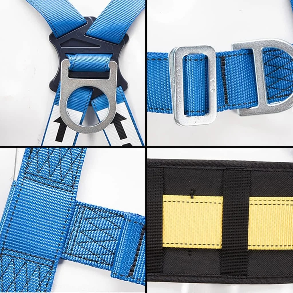 کیت مهار ایمنی CDFVFA، ابزار مهار ایمنی تمام بدن، حفاظت در برابر سقوط با حلقه های D و کمربند کمری، تجهیزات حفاظت فردی جهانی