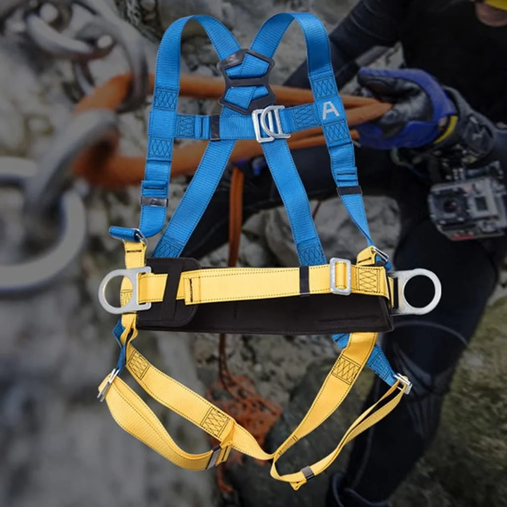 کیت مهار ایمنی CDFVFA، ابزار مهار ایمنی تمام بدن، حفاظت در برابر سقوط با حلقه های D و کمربند کمری، تجهیزات حفاظت فردی جهانی