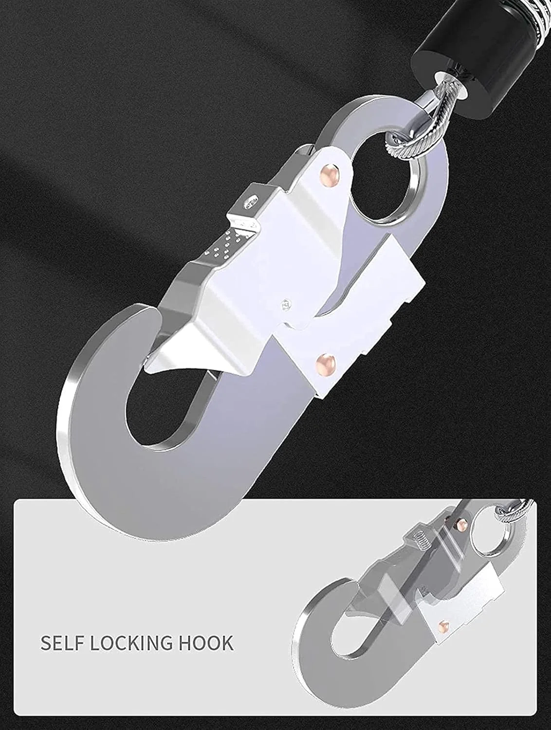 کابل نجات دهنده جمع شونده خودکار، مهار ایمنی تلسکوپی برای جلوگیری از سقوط، طناب ایمنی موقعیت یابی برای کار در ارتفاع، ساخت و ساز سقف (7 متر) زندگی جالب