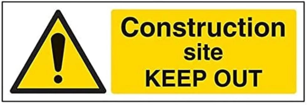 تابلو ایمنی هشدار ساختمان - محوطه ساخت و ساز ورود ممنوع - 300 در 100 میلی متر