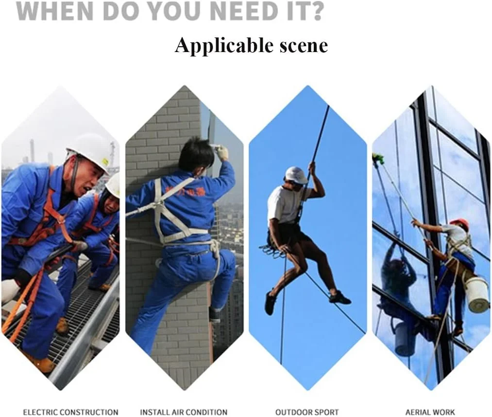 کیت مهار ایمنی CDFVFA، ابزار مهار ایمنی تمام بدن، حفاظت در برابر سقوط با حلقه های D و کمربند کمری، تجهیزات حفاظت فردی جهانی