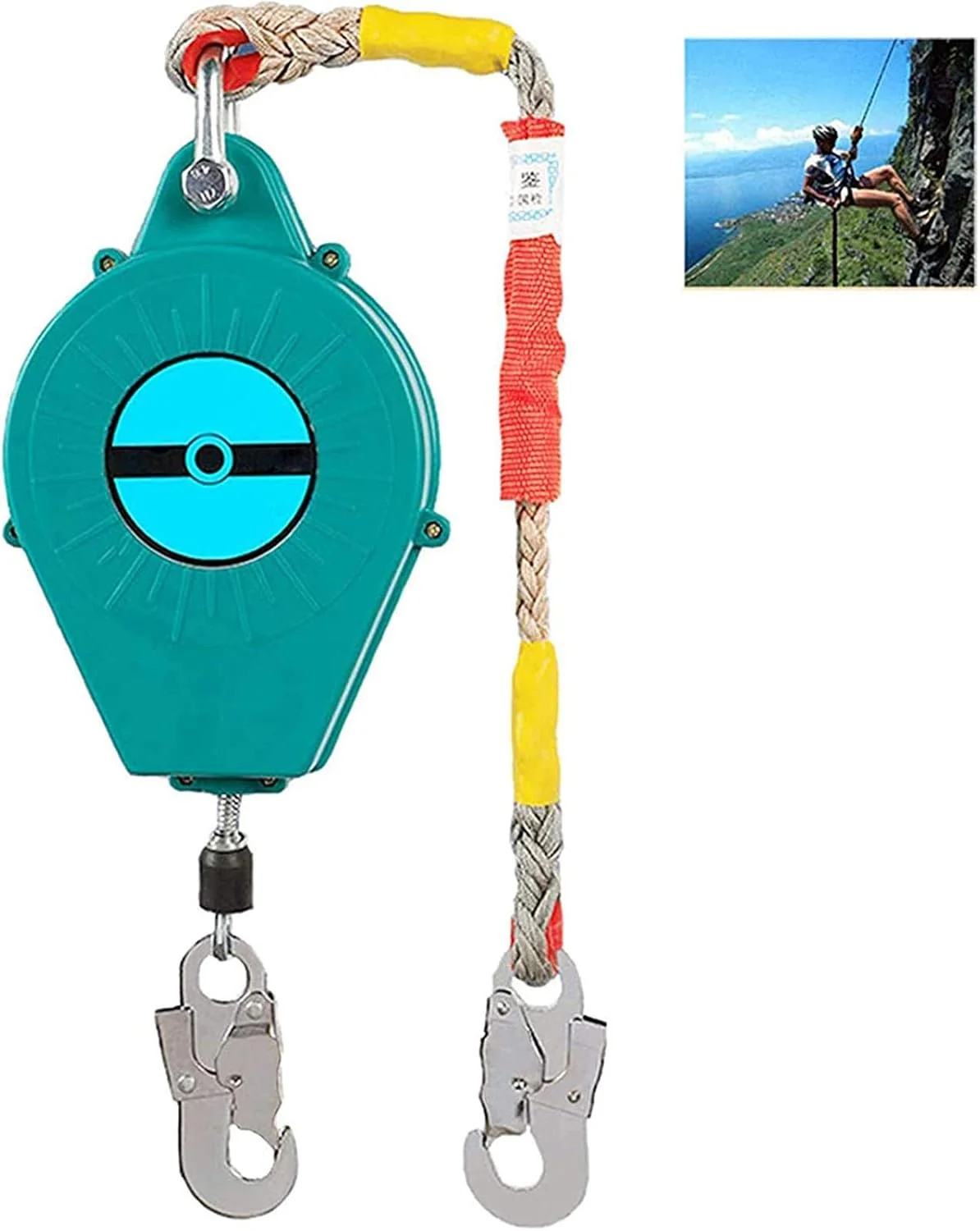 طناب نجات جمع شونده SJHDKLW با قلاب میلگرد و طناب سیمی، دستگاه ایمنی حفاظت از سقوط با تحمل وزن 150 کیلوگرم (3 متر) طناب نجات جمع شونده SJHDKLW با قلاب میلگرد و طناب سیمی، دستگاه ایمنی حفاظت از سقوط با تحمل وزن 150 کیلوگرم (3 متر)