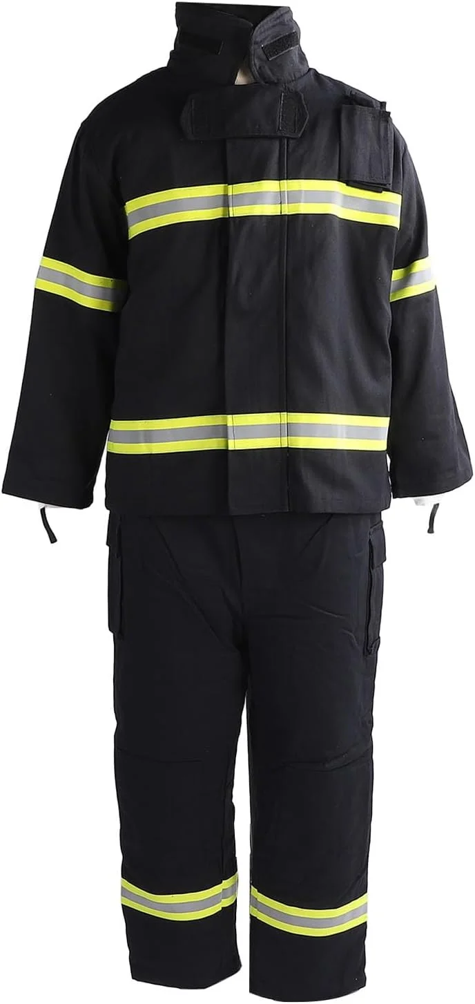 لباس ایمنی مقاوم در برابر آتش، نوار بازتابنده با دید بالا، ژاکت و شلوار عایق حرارت 4 لایه، استحکام مقاوم در برابر آتش، پنبه مقاوم در برابر آتش، ایمنی با دید بالا