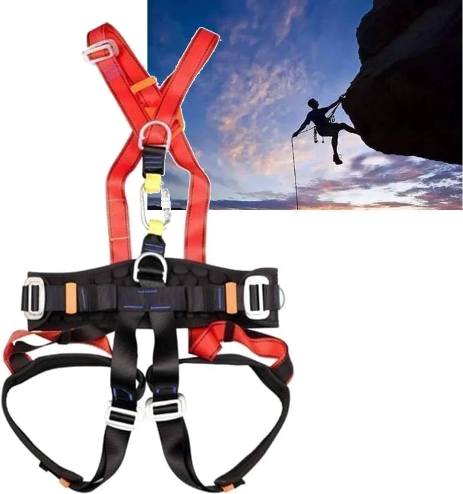 Safety Harness, Full Body Fall Protection 5-point Adjustment Comfortable Waist Pad Multiple Connection Points Aerial Work Mountaineering Rock Climbing Leunlee Safety Harness, Full Body Fall Protection 5-point Adjustment Comfortable Waist Pad Multiple Connection Points Aerial Work Mountaineering Rock Climbing Leunlee