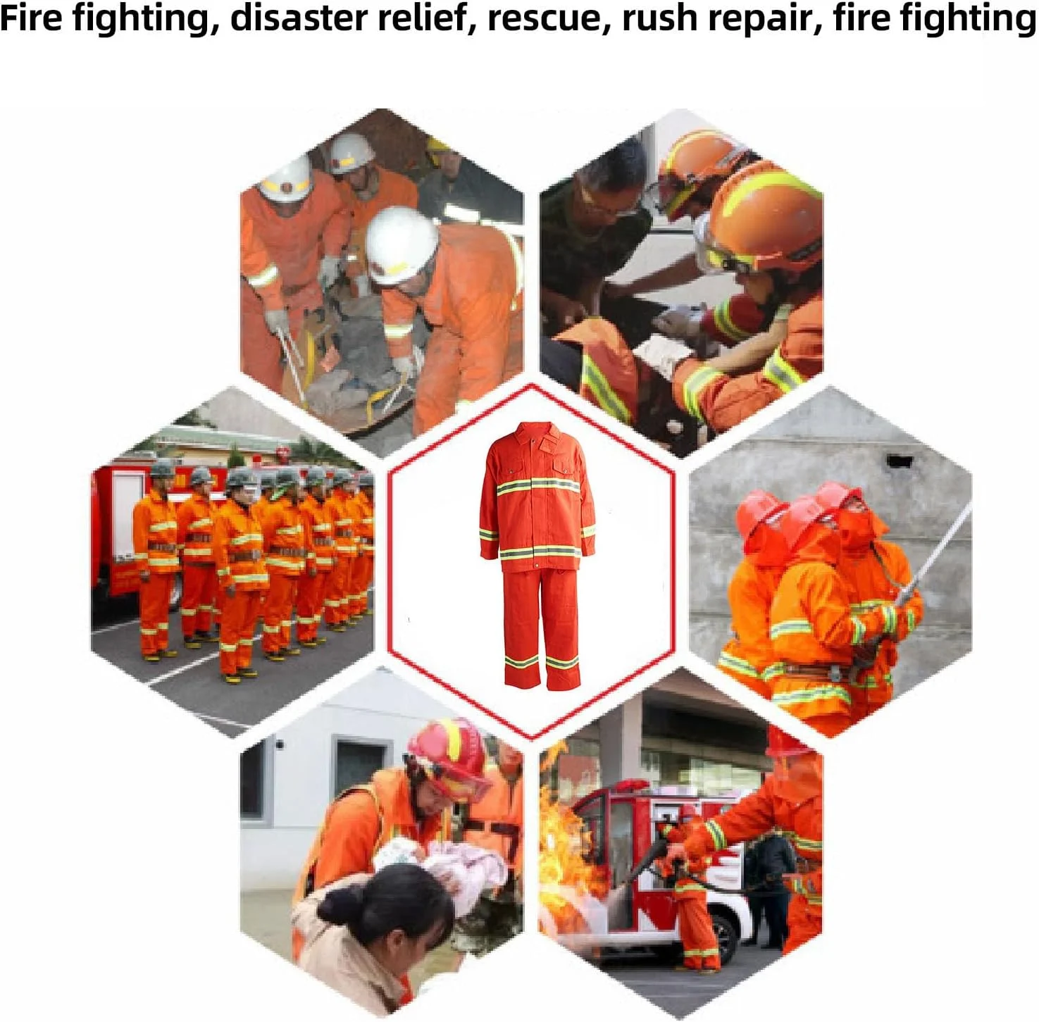 لباس ایمنی مقاوم در برابر آتش، مقاوم در برابر حرارت، عایق حرارت، نوار بازتابنده، مقاوم در برابر آب، ژاکت های ایمنی با دید بالا (XL)