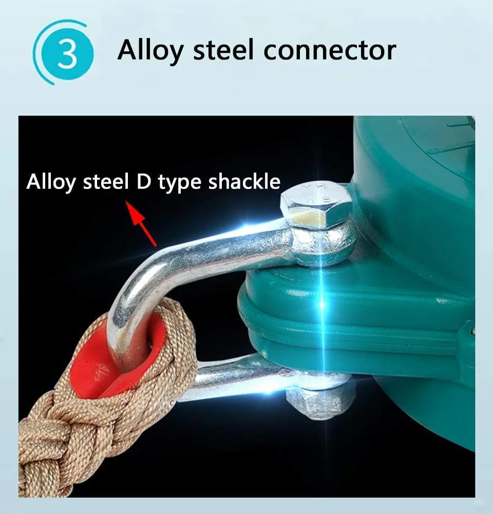 طناب نجات جمع شونده SJHDKLW با قلاب میلگرد و طناب سیمی، دستگاه ایمنی حفاظت از سقوط با تحمل وزن 150 کیلوگرم (3 متر)
