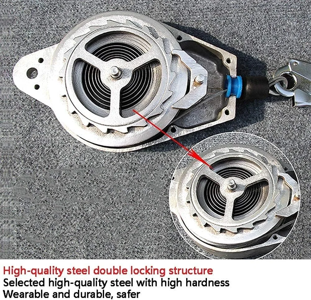 ابزار محافظت در برابر سقوط کابل جمع شونده با قلاب خود قفل شونده، طناب جمع شونده برای کار در ارتفاع، ساخت و ساز سقف، بار: 150 کیلوگرم