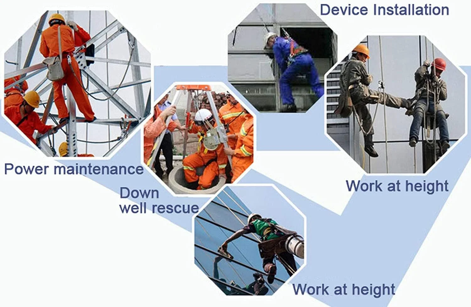ابزار محافظت در برابر سقوط کابل جمع شونده با قلاب خود قفل شونده، طناب جمع شونده برای کار در ارتفاع، ساخت و ساز سقف، بار: 150 کیلوگرم