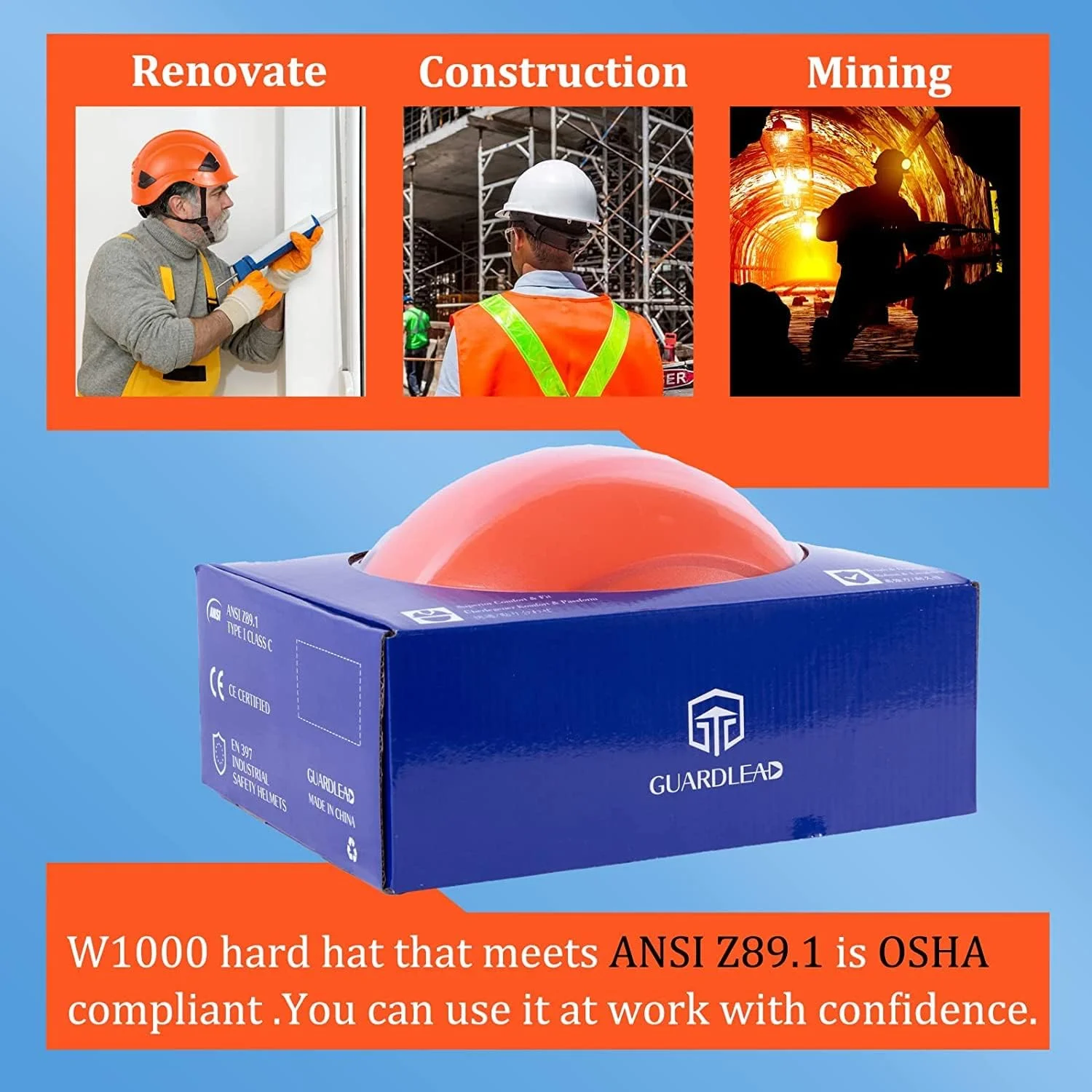 کلاه ایمنی ABS، کلاه کار محافظ، با سوراخ های تهویه و هدبند قابل تنظیم، کلاه کار سبک وزن برای ایمنی و محافظت