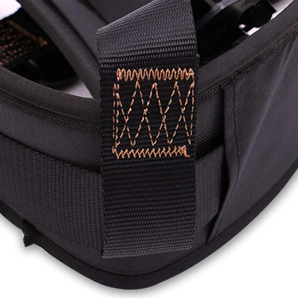 هارنس ایمنی سقوط، هارنس محافظت در برابر سقوط نیم تنه با 6 نقطه تنظیم، لوازم جانبی فولاد آلیاژی، پلی استر با مقاومت بالا، راحت و بادوام برای صخره نوردی و کار در ارتفاع (مشکی a)