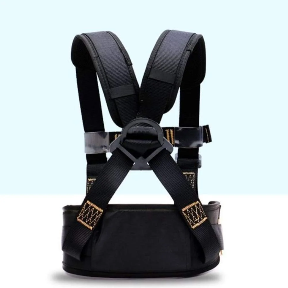 هارنس ایمنی سقوط، هارنس محافظت در برابر سقوط نیم تنه با 6 نقطه تنظیم، لوازم جانبی فولاد آلیاژی، پلی استر با مقاومت بالا، راحت و بادوام برای صخره نوردی و کار در ارتفاع (مشکی a)