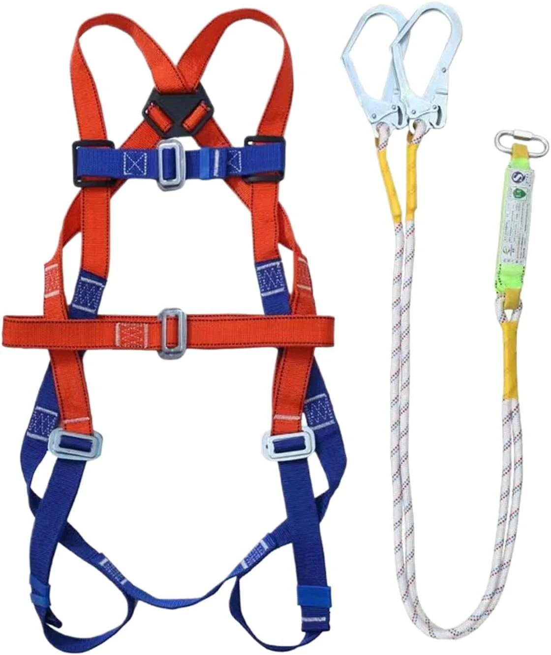 Safety Harness,5 Point Full Body Fall Safety Harnesses - Adjustable Shoulder Straps Flexible Rope Gear Equipment for Climbing Hunting Roof Arborist
