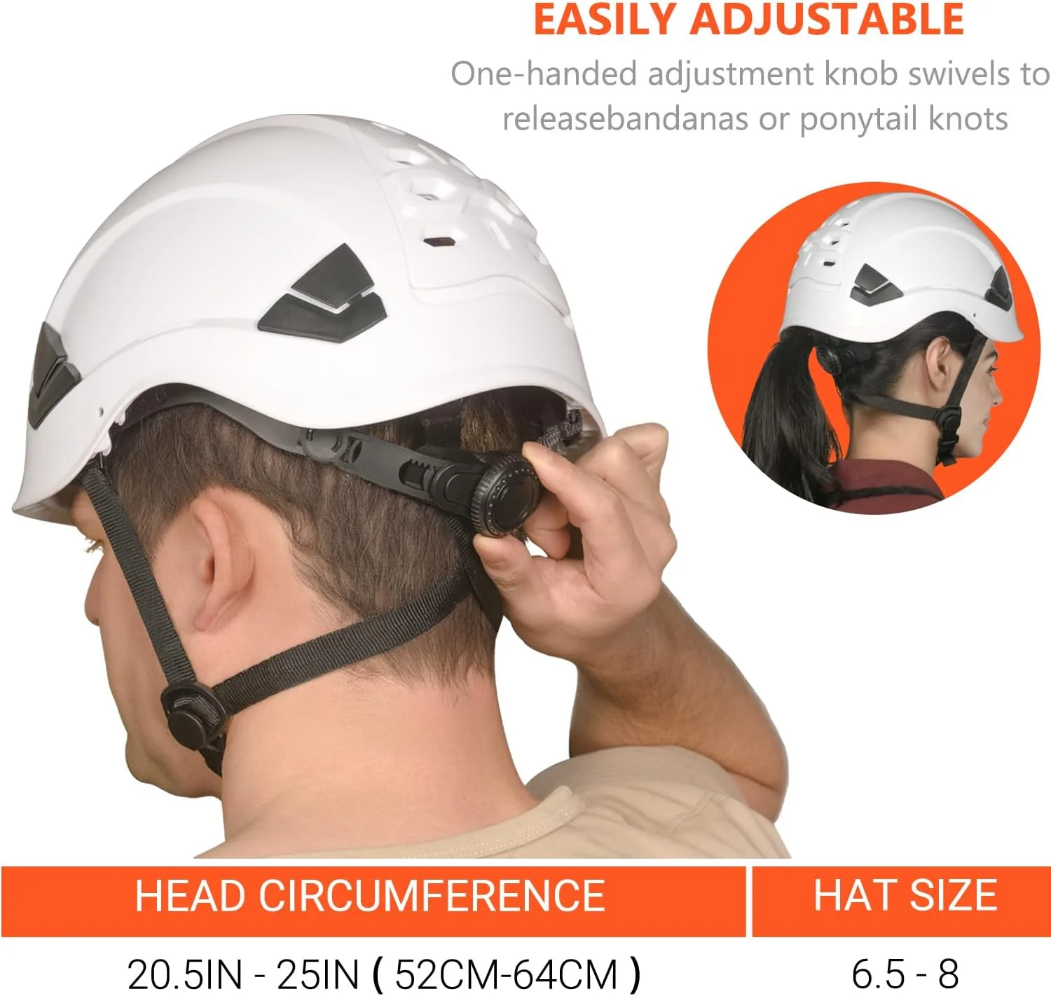 کلاه ایمنی سفید GUARDLEAD ABS مناسب کار در ارتفاع، دارای دریچه هوا و هدبند قابل تنظیم، کلاه ایمنی سبک وزن برای ایمنی و محافظت