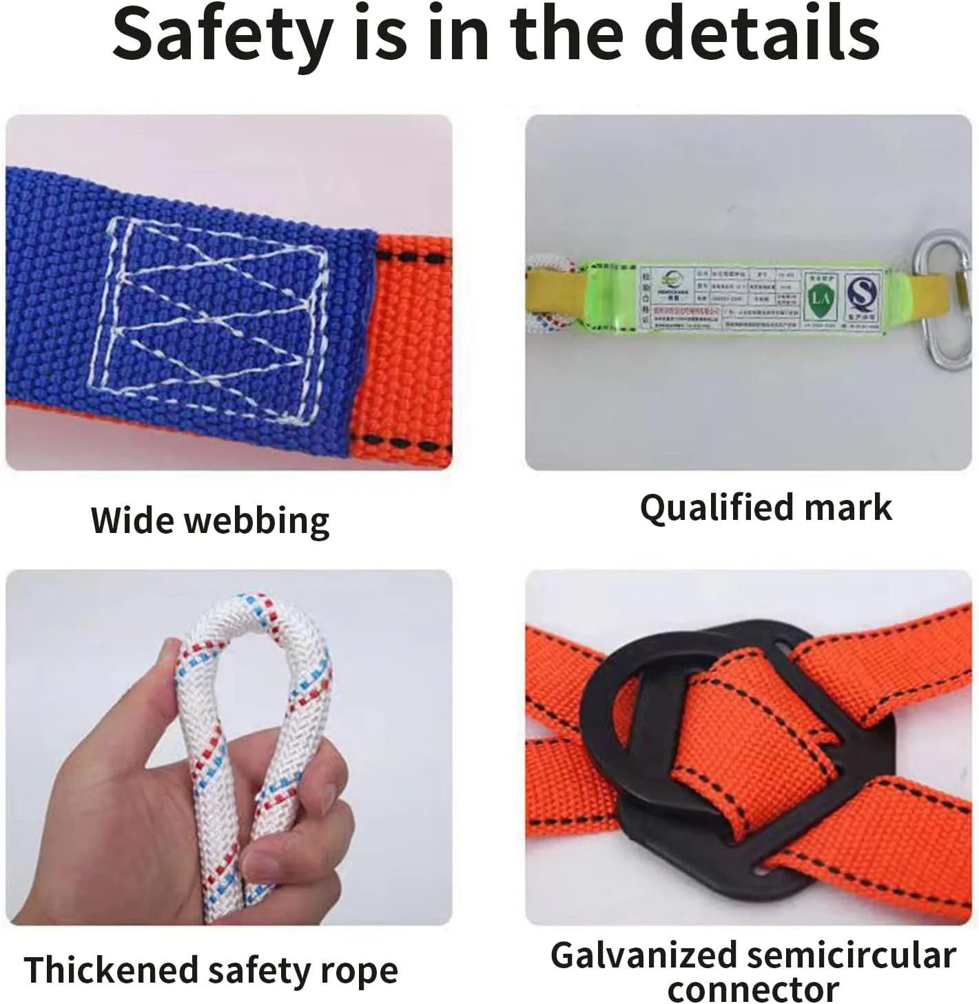 Safety Harness,5 Point Full Body Fall Safety Harnesses - Adjustable Shoulder Straps Flexible Rope Gear Equipment for Climbing Hunting Roof Arborist Safety Harness,5 Point Full Body Fall Safety Harnesses - Adjustable Shoulder Straps Flexible Rope Gear Equipment for Climbing Hunting Roof Arborist