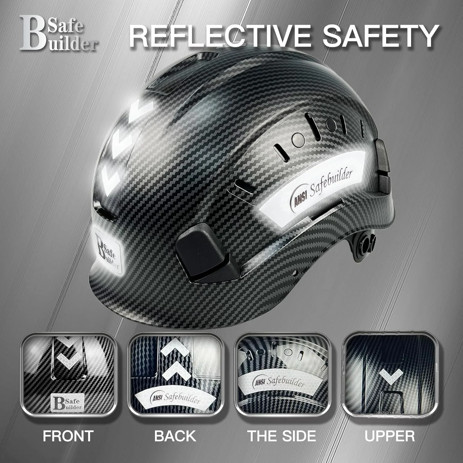 SAFEBUILDER CR06X Industrial Safety Helmet ABS Hard Hat Vented Hardhats Carbon Fiber Pattern Construction Work Head Protection for Men Certified ANSI/ISEA Z89.1 SAFEBUILDER CR06X Industrial Safety Helmet ABS Hard Hat Vented Hardhats Carbon Fiber Pattern Construction Work Head Protection for Men Certified ANSI/ISEA Z89.1