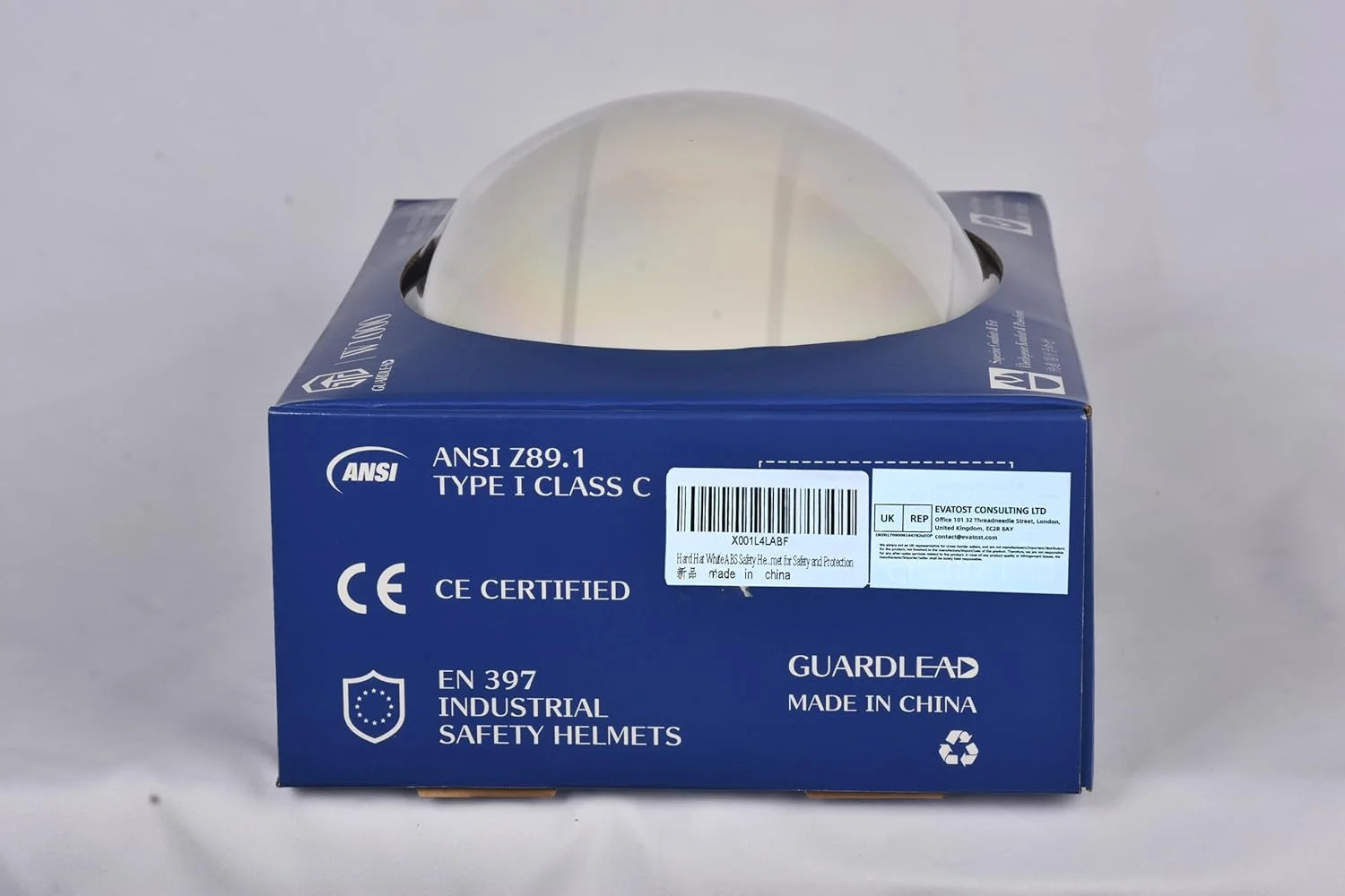 کلاه ایمنی سفید GUARDLEAD ABS مناسب کار در ارتفاع، دارای دریچه هوا و هدبند قابل تنظیم، کلاه ایمنی سبک وزن برای ایمنی و محافظت