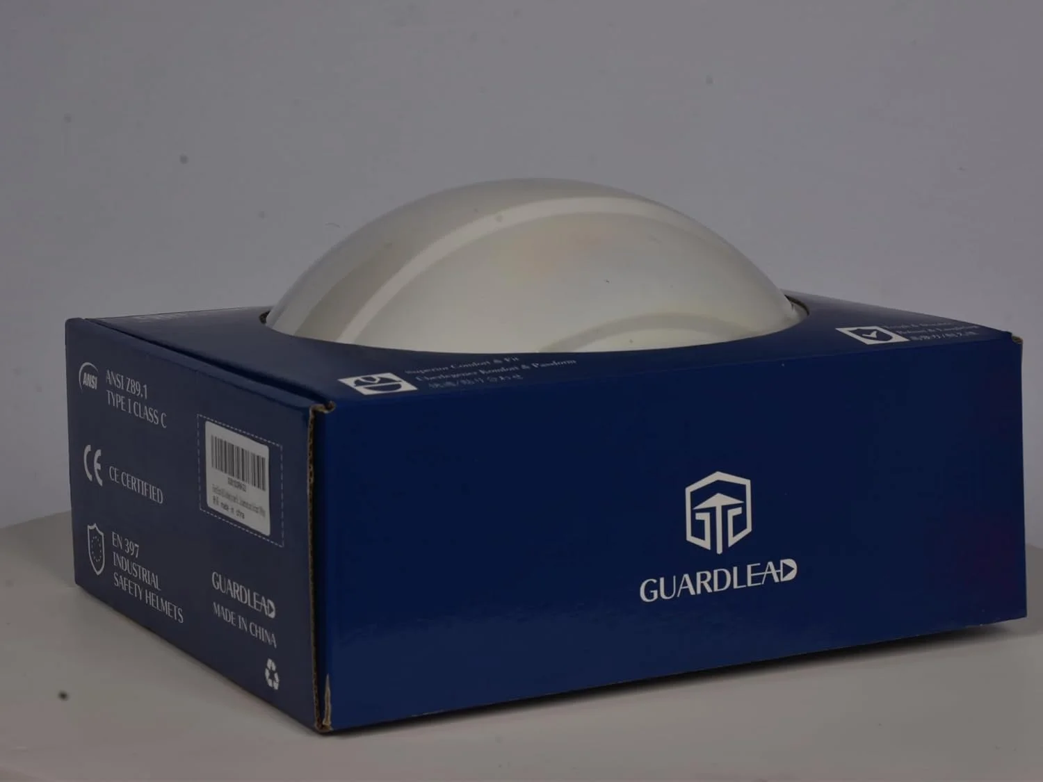 کلاه ایمنی سفید GUARDLEAD ABS مناسب کار در ارتفاع، دارای دریچه هوا و هدبند قابل تنظیم، کلاه ایمنی سبک وزن برای ایمنی و محافظت