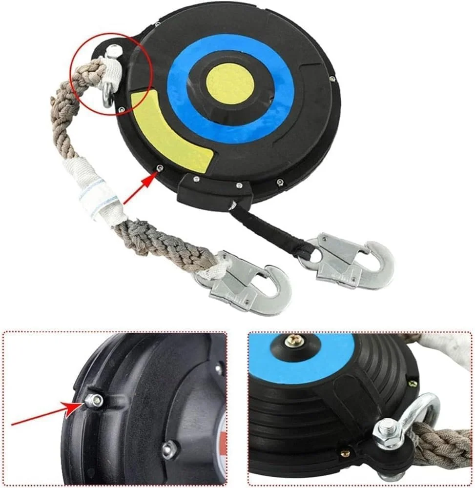 طناب نجات خود جمع شونده سقوط آزاد، طناب محافظ جمع شونده، بار 150 کیلوگرم، قلاب فولادی آلیاژی و طناب سیم فولادی، طناب ایمنی، برای کار در ارتفاع، تجهیزات ایمنی صنعتی