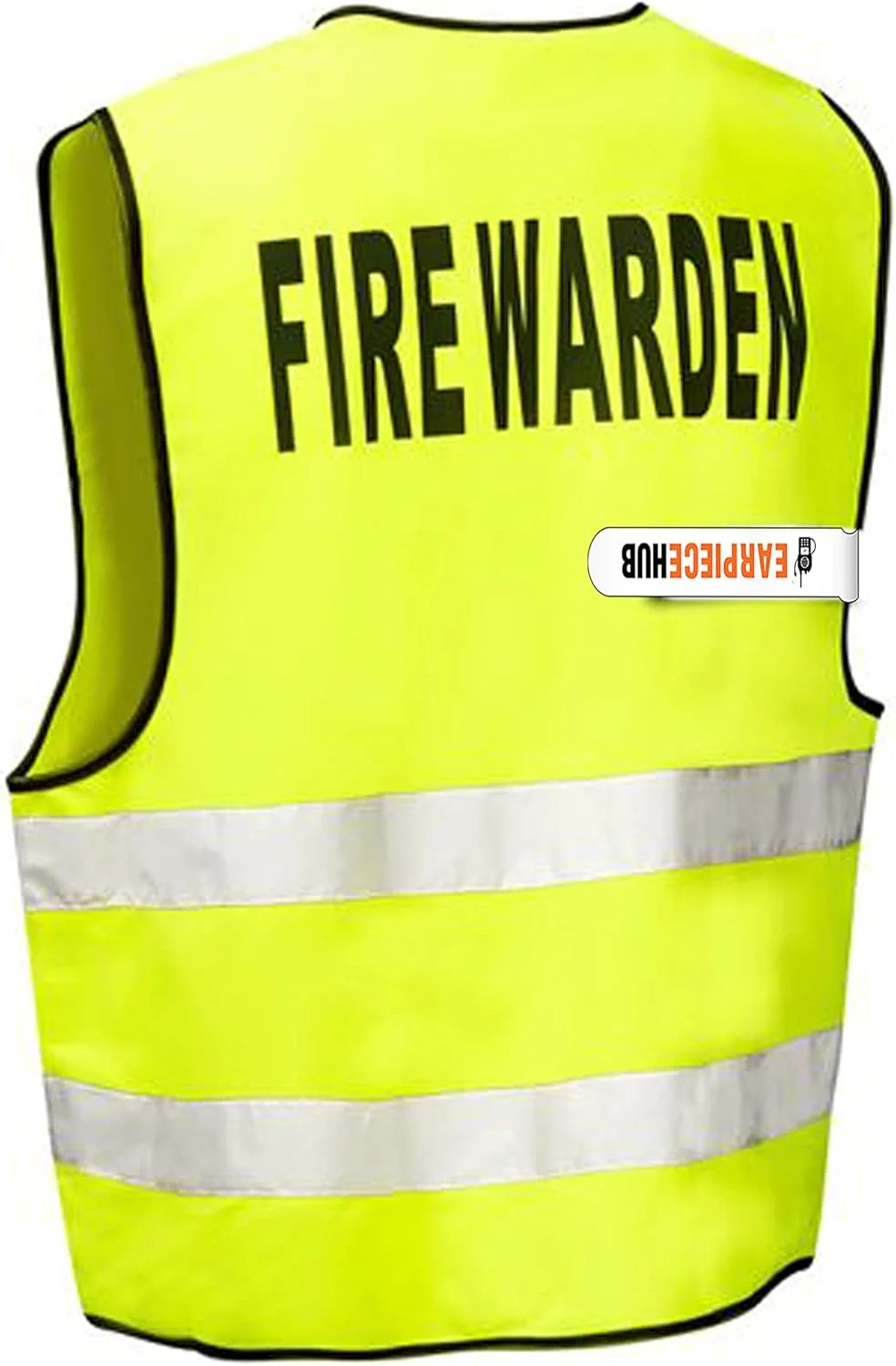 جلیقه ایمنی دید بالا FIRE WARDEN - زرد، استاندارد بریتانیا EN471 کلاس 2.