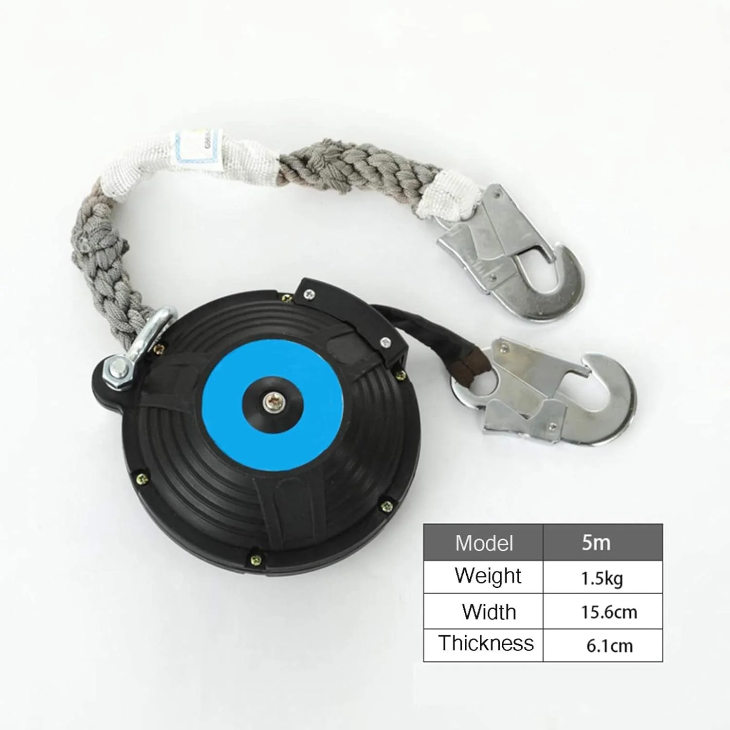 دستگاه ترمز طناب نجات جمع شونده خودکار، تجهیزات ایمنی صنعتی با قلاب میلگرد، محافظت بهتر از ایمنی شخصی، بار: 150 کیلوگرم