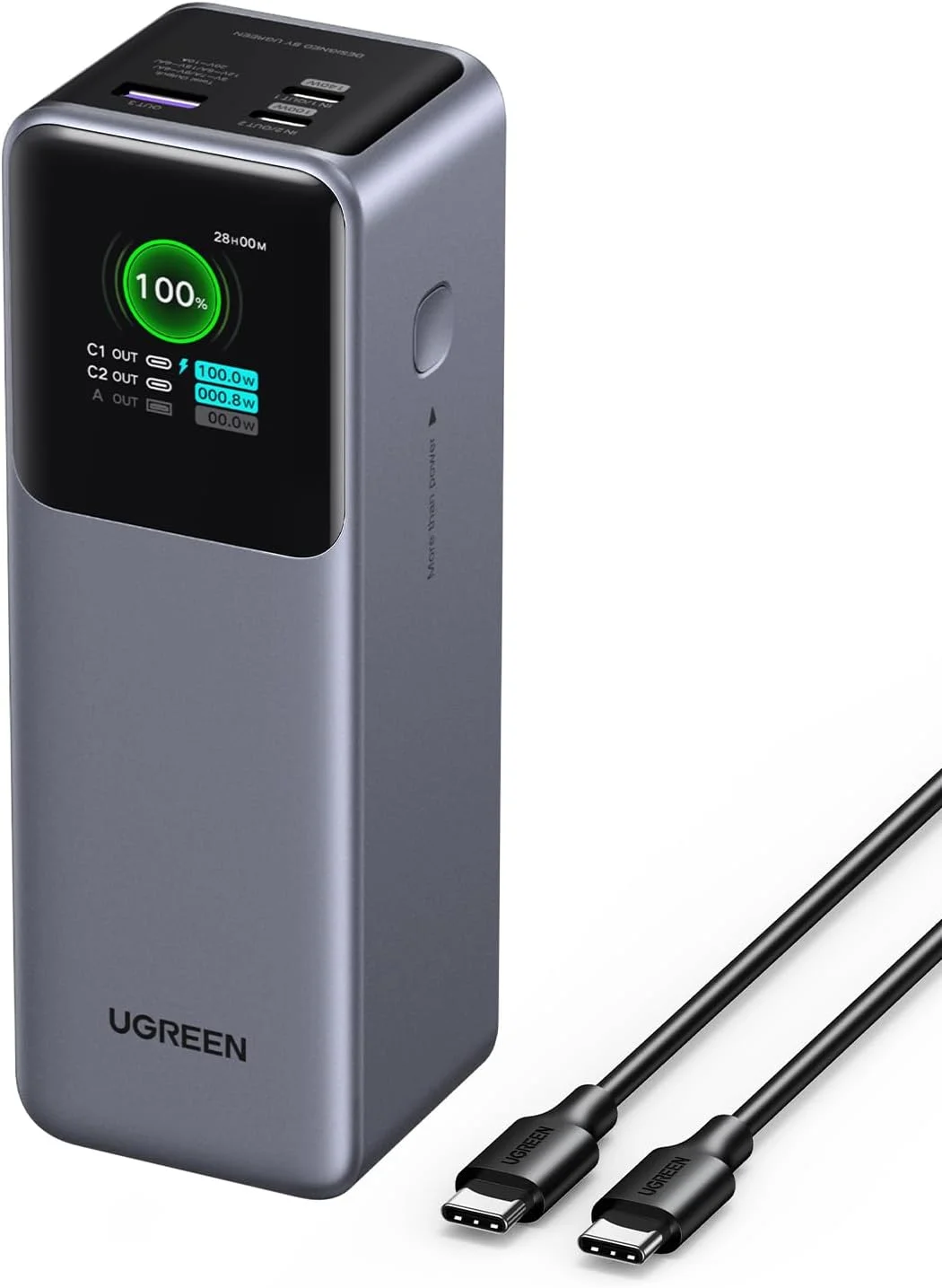 پاوربانک UGREEN Nexode با ظرفیت 25000mAh، شارژر قابل حمل 200W PD 3.1 لپ تاپ، دارای 3 پورت شارژ سریع، نمایشگر دیجیتال هوشمند، مناسب برای MacBook Pro/Air، Dell، HP، iPad Pro، سری iPhone 17، Galaxy S25Ultra