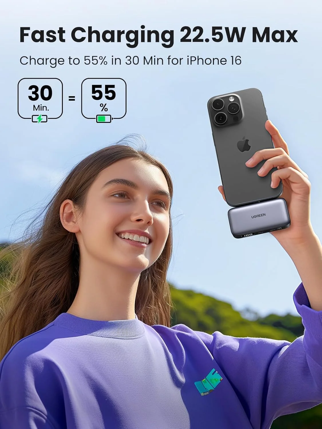 پاوربانک کوچک UGREEN برای آیفون با پایه تاشو، کانکتور USB-C داخلی، ظرفیت 5000 میلی آمپر ساعت، بسته باتری 20 واتی، شارژر قابل حمل 2 پورت برای سری آیفون 17/16، آیپد، سامسونگ گلکسی S25/S24، پیکسل 9 پاوربانک کوچک UGREEN برای آیفون با پایه تاشو، کانکتور USB-C داخلی، ظرفیت 5000 میلی آمپر ساعت، بسته باتری 20 واتی، شارژر قابل حمل 2 پورت برای سری آیفون 17/16، آیپد، سامسونگ گلکسی S25/S24، پیکسل 9