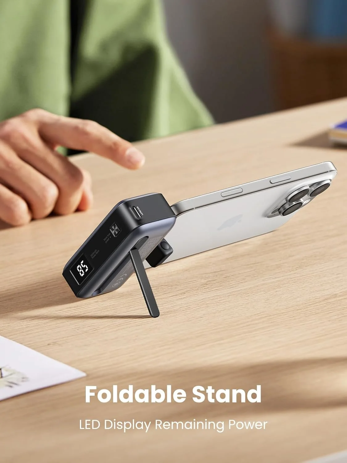 پاوربانک کوچک UGREEN برای آیفون با پایه تاشو، کانکتور USB-C داخلی، ظرفیت 5000 میلی آمپر ساعت، بسته باتری 20 واتی، شارژر قابل حمل 2 پورت برای سری آیفون 17/16، آیپد، سامسونگ گلکسی S25/S24، پیکسل 9 پاوربانک کوچک UGREEN برای آیفون با پایه تاشو، کانکتور USB-C داخلی، ظرفیت 5000 میلی آمپر ساعت، بسته باتری 20 واتی، شارژر قابل حمل 2 پورت برای سری آیفون 17/16، آیپد، سامسونگ گلکسی S25/S24، پیکسل 9