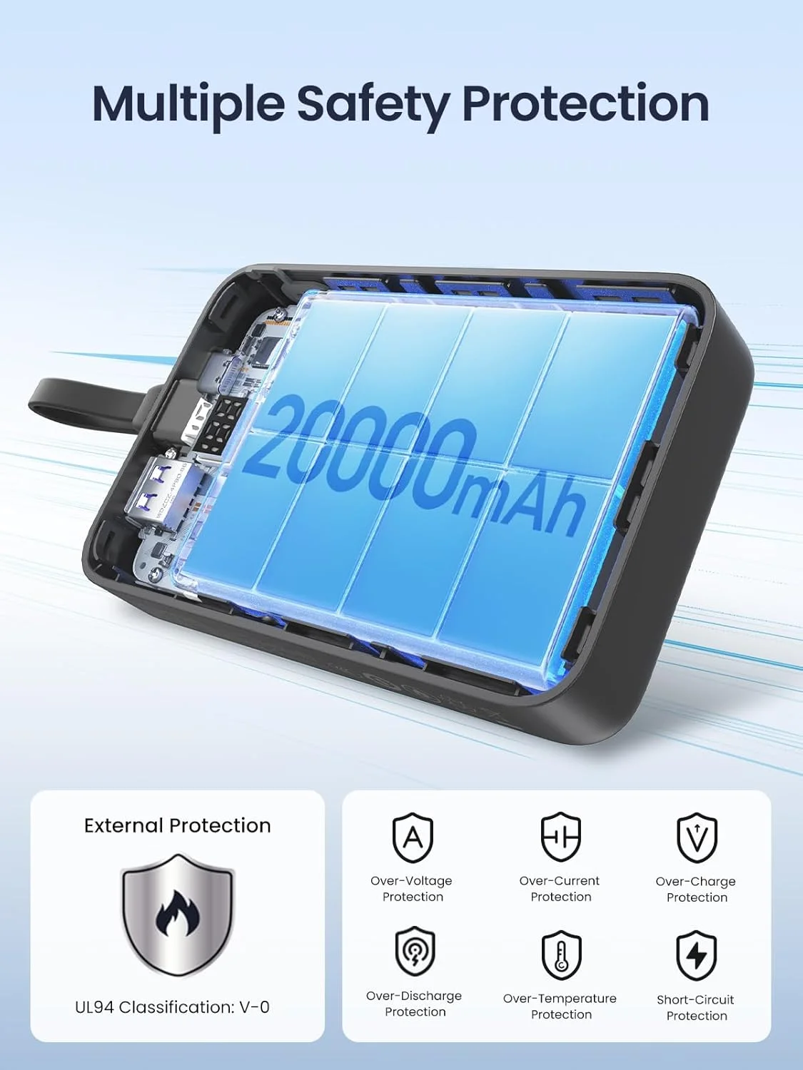 پاور بانک 20000 میلی آمپر ساعتی UGREEN، 22.5 وات، شارژر قابل حمل با کابل USB C داخلی، 1Type C، 1 USB A، بسته باتری تلفن همراه خارجی 3 خروجی برای آیفون 16 پرو/پرو مکس/16/15/14، گلکسی S25 Ultra و غیره پاور بانک 20000 میلی آمپر ساعتی UGREEN، 22.5 وات، شارژر قابل حمل با کابل USB C داخلی، 1Type C، 1 USB A، بسته باتری تلفن همراه خارجی 3 خروجی برای آیفون 16 پرو/پرو مکس/16/15/14، گلکسی S25 Ultra و غیره