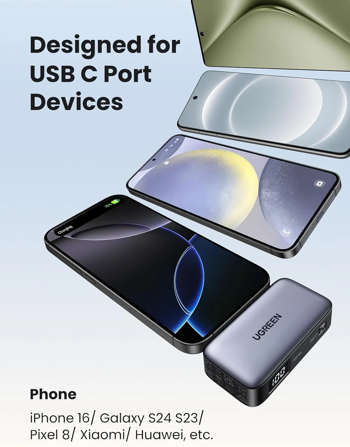 پاوربانک کوچک UGREEN برای آیفون با پایه تاشو، کانکتور USB-C داخلی، ظرفیت 5000 میلی آمپر ساعت، بسته باتری 20 واتی، شارژر قابل حمل 2 پورت برای سری آیفون 17/16، آیپد، سامسونگ گلکسی S25/S24، پیکسل 9 پاوربانک کوچک UGREEN برای آیفون با پایه تاشو، کانکتور USB-C داخلی، ظرفیت 5000 میلی آمپر ساعت، بسته باتری 20 واتی، شارژر قابل حمل 2 پورت برای سری آیفون 17/16، آیپد، سامسونگ گلکسی S25/S24، پیکسل 9