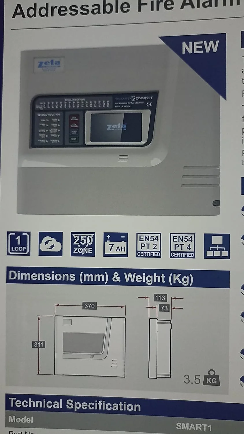 پنل اعلام حریق آدرس پذیر ZETA تک لوپ