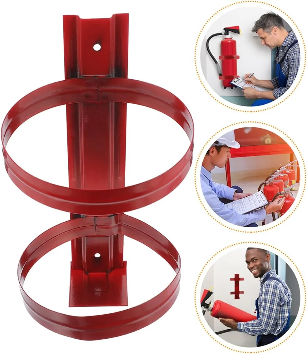 ZHUGI 2 عدد پایه نگهدارنده آتش نشانی قابل تنظیم دیواری، آویز نگهدارنده کپسول آتش نشانی جهانی