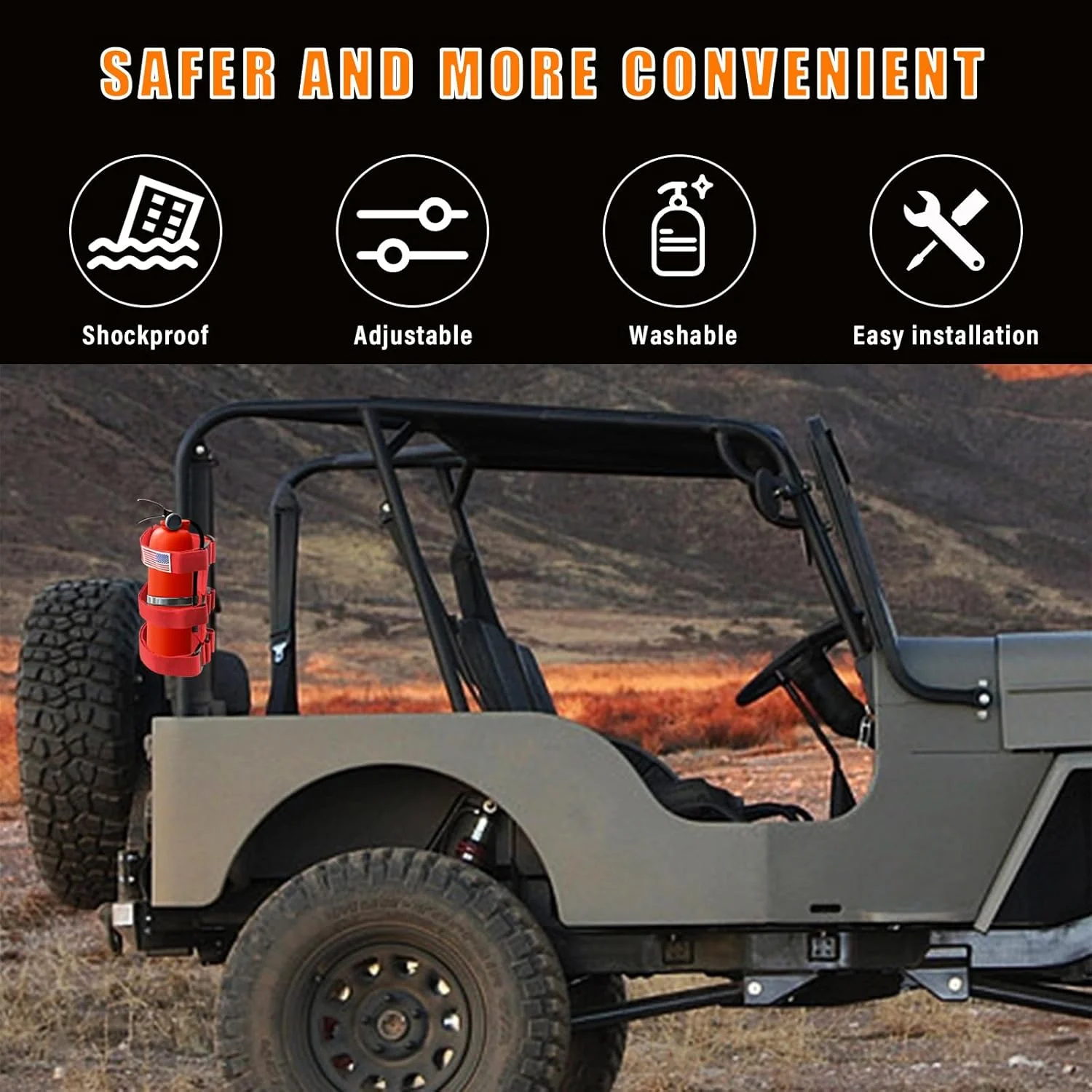 نگهدارنده کپسول آتش نشانی Ziciner 2.5-3 پوندی قابل تنظیم برای میله غلتکی، بند کپسول آتش نشانی طرح پرچم آمریکا Bartact، لوازم جانبی خودرو جهانی برای اتومبیل، SUV، کامیون و غیره (قرمز) نگهدارنده کپسول آتش نشانی Ziciner 2.5-3 پوندی قابل تنظیم برای میله غلتکی، بند کپسول آتش نشانی طرح پرچم آمریکا Bartact، لوازم جانبی خودرو جهانی برای اتومبیل، SUV، کامیون و غیره (قرمز)