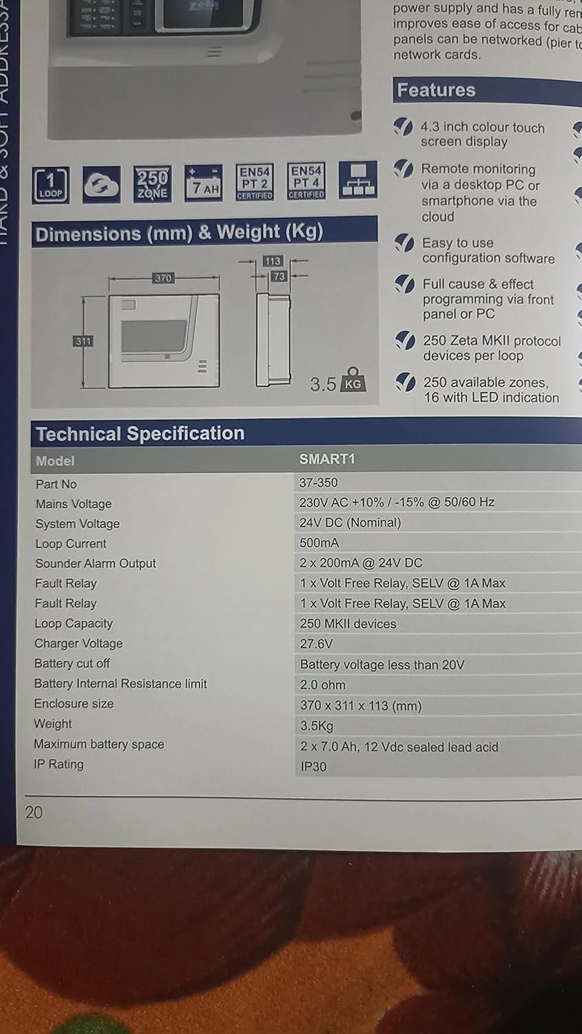 پنل اعلام حریق آدرس پذیر ZETA تک لوپ پنل اعلام حریق آدرس پذیر ZETA تک لوپ