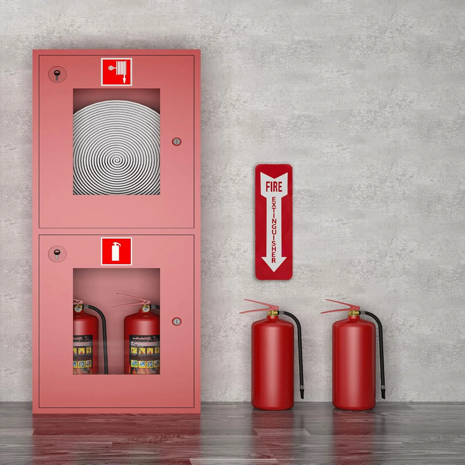 تابلو علامت کپسول آتش نشانی Zimchado، بسته 4 عددی برچسب کپسول آتش نشانی، ضخامت 18 میلی متر بادوام شب تاب - ضد آب و هوا، خود چسب، شب نما و دارای محافظت در برابر اشعه ماوراء بنفش، علائم ایمنی قرمز