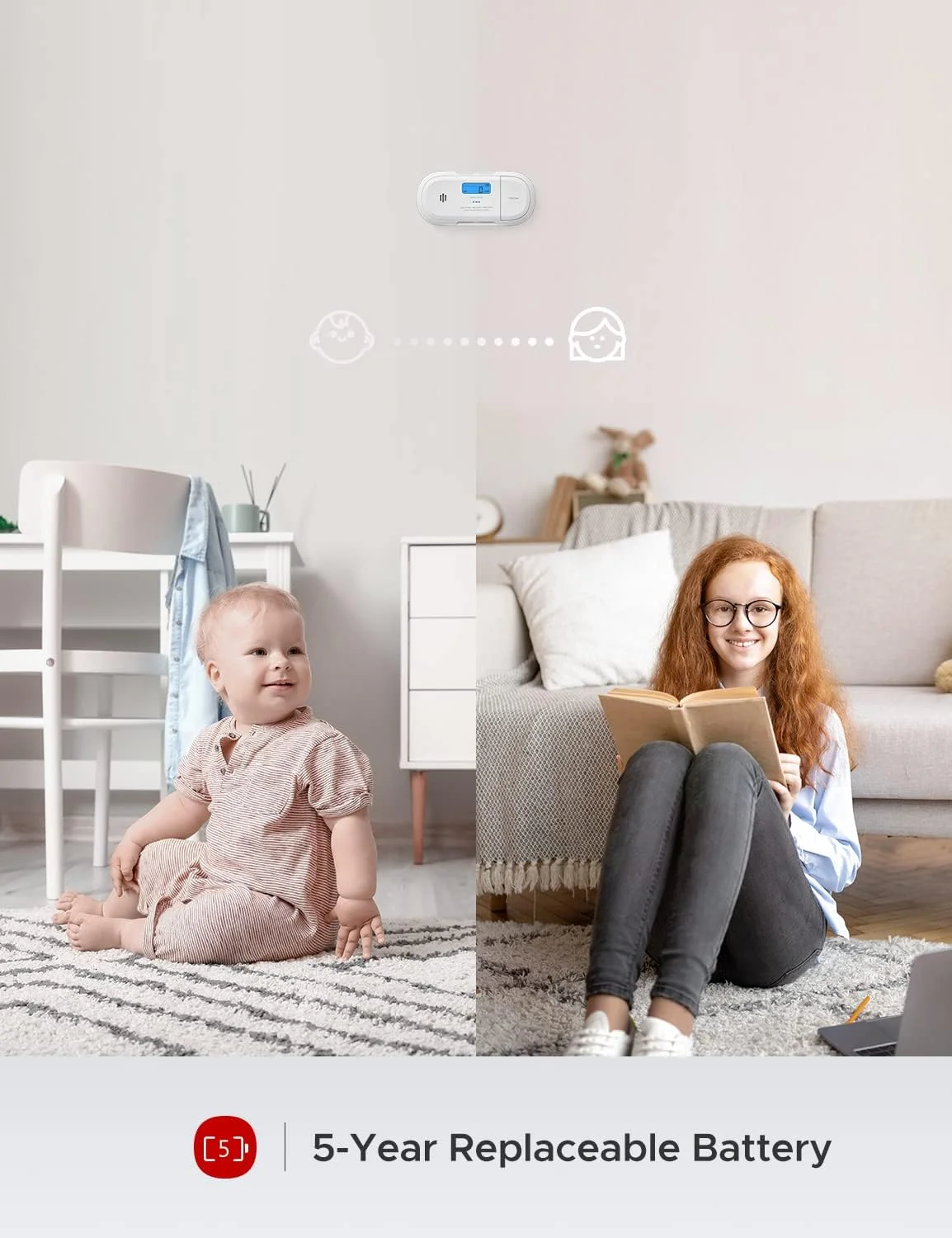 دتکتور مونوکسید کربن X-Sense با حافظه پیک، سنسور دقیق با باتری 10 ساله و نمایشگر LCD، دارای گواهینامه TÜV Rheinland مطابق با استاندارد EN 50291، مدل XC04-R