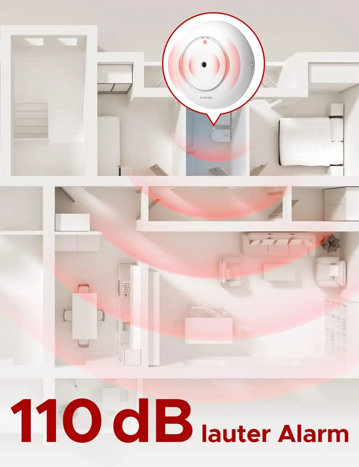 آشکارساز آب مستقل X-Sense با باتری، سنسور آب IP66، مینی آشکارساز آب با آلارم صوتی 110 دسی بل، با باتری کار می کند، آشکارساز زنگ خطر آب برای آشپزخانه ها، زیرزمین ها، سینک ها و استخرها، مجموعه