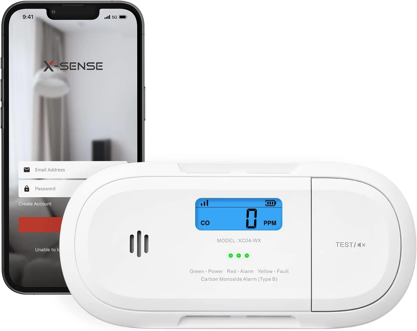 آلارم مونوکسید کربن هوشمند وای فای X-Sense، آشکارساز مونوکسید کربن، اعلانهای فوری از طریق برنامه امنیتی خانه X-Sense، باتری قابل تعویض، طراحی ایستاده، XC04-WX آلارم مونوکسید کربن هوشمند وای فای X-Sense، آشکارساز مونوکسید کربن، اعلانهای فوری از طریق برنامه امنیتی خانه X-Sense، باتری قابل تعویض، طراحی ایستاده، XC04-WX