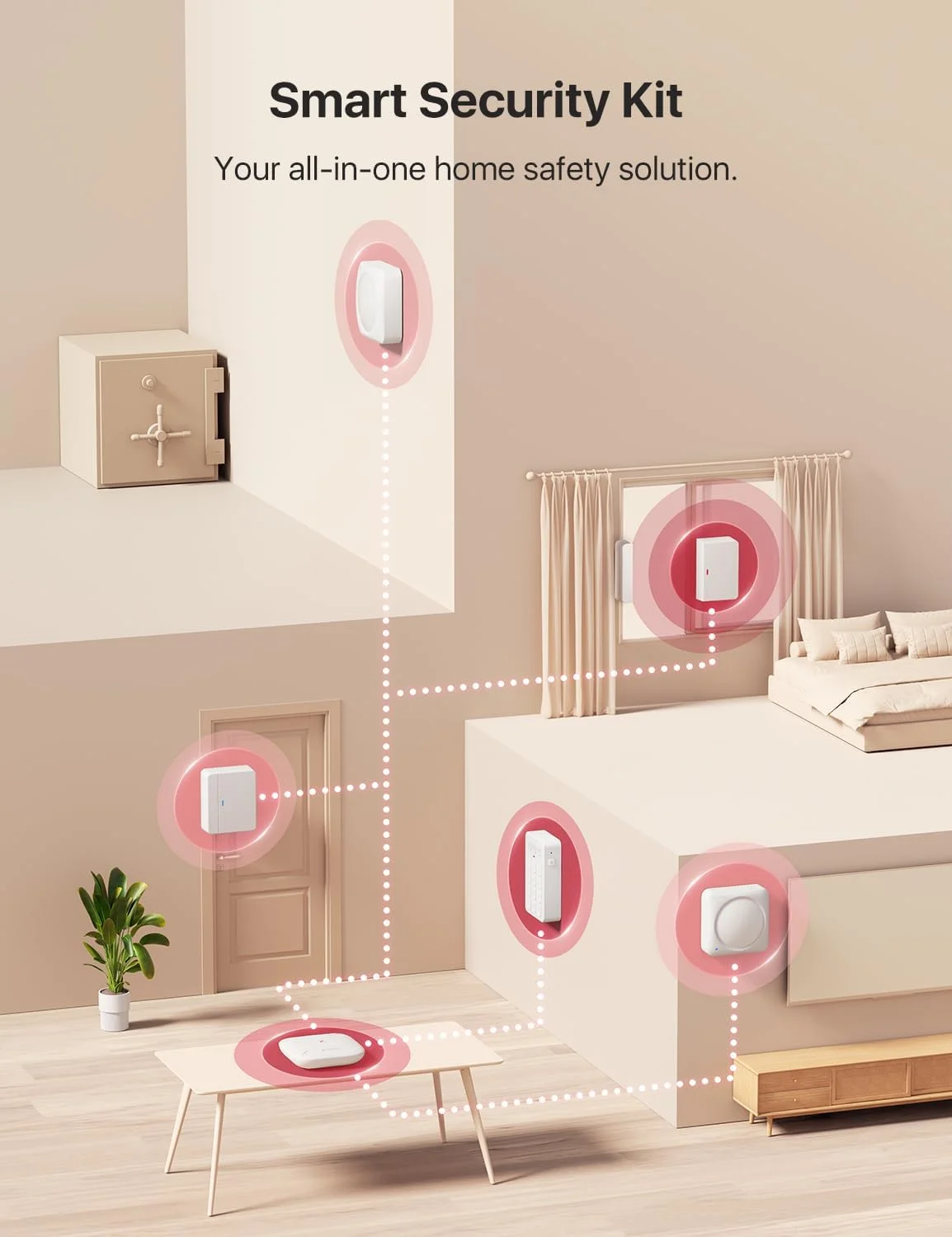 سیستم امنیتی خانه هوشمند X-Sense، مجموعه 5 تکه سیستم امنیتی بی سیم، پشتیبانی از هشدارهای برنامه تلفن همراه، سازگار با الکسا، شامل 1 ایستگاه پایه، 2 سنسور درب، 1 سنسور حرکتی، 1 صفحه کلید، AS05