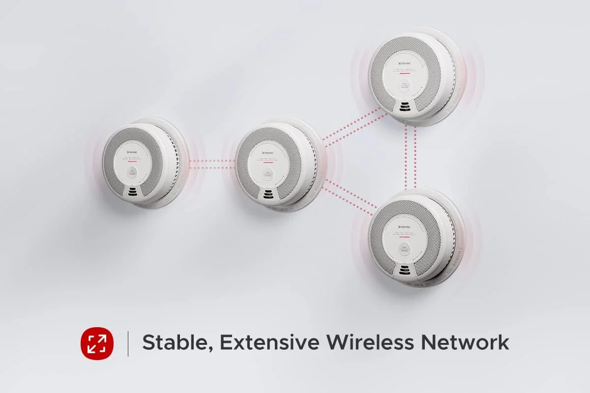 آشکارساز دود و مونوکسید کربن بی‌سیم X-Sense، آلارم آتش و CO با باتری 10 ساله، مدل SC06-W، بسته‌ی 1 عددی