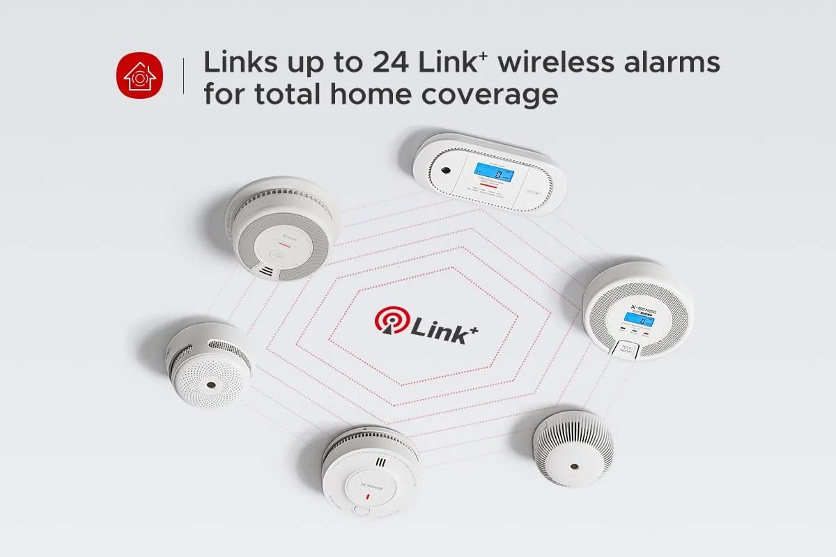 آشکارساز دود و مونوکسید کربن بی‌سیم X-Sense، آلارم آتش و CO با باتری 10 ساله، مدل SC06-W، بسته‌ی 1 عددی