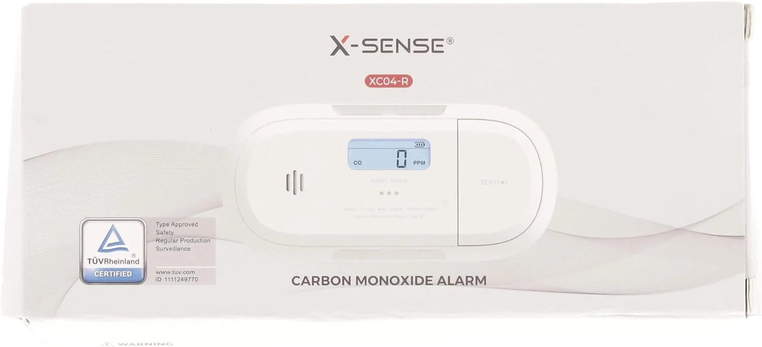 دتکتور مونوکسید کربن X-Sense با حافظه پیک، سنسور دقیق با باتری 10 ساله و نمایشگر LCD، دارای گواهینامه TÜV Rheinland مطابق با استاندارد EN 50291، مدل XC04-R