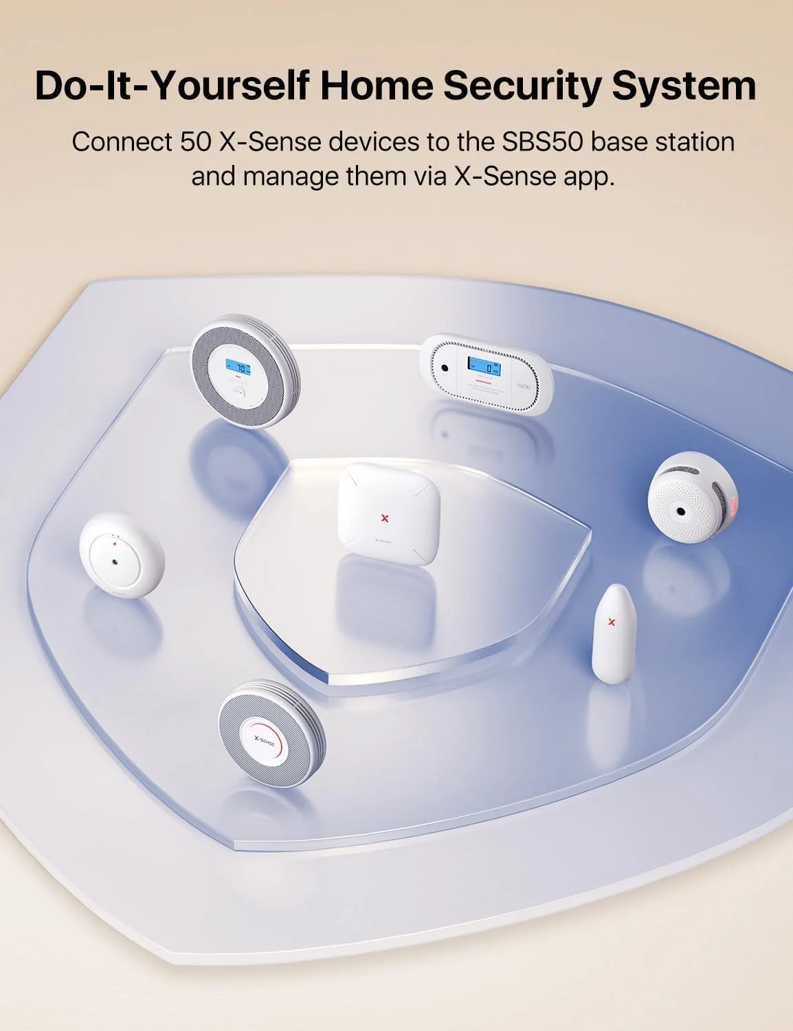 سیستم امنیتی خانه هوشمند X-Sense، مجموعه 5 تکه سیستم امنیتی بی سیم، پشتیبانی از هشدارهای برنامه تلفن همراه، سازگار با الکسا، شامل 1 ایستگاه پایه، 2 سنسور درب، 1 سنسور حرکتی، 1 صفحه کلید، AS05