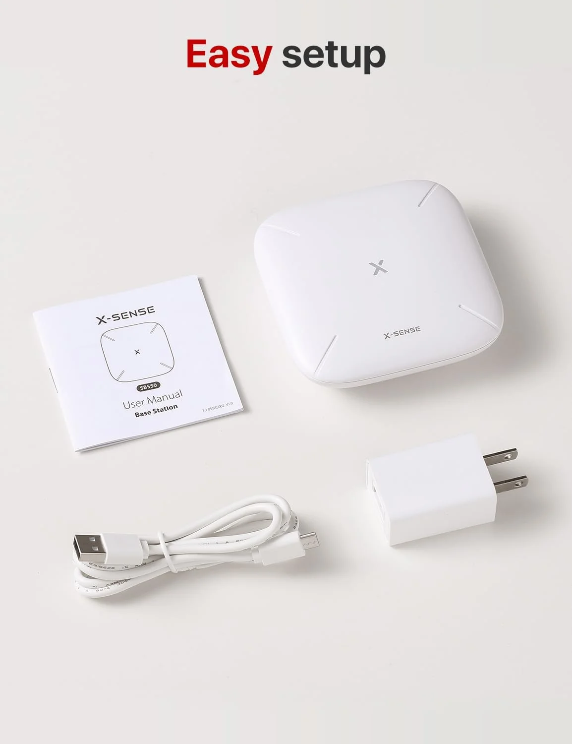 ایستگاه پایه خانه هوشمند X-Sense، نیاز به وای فای 2.4 گیگاهرتز، شبکه ایمنی خانه خود را با حداکثر 50 دستگاه ارتقا دهید، مدل SBS50