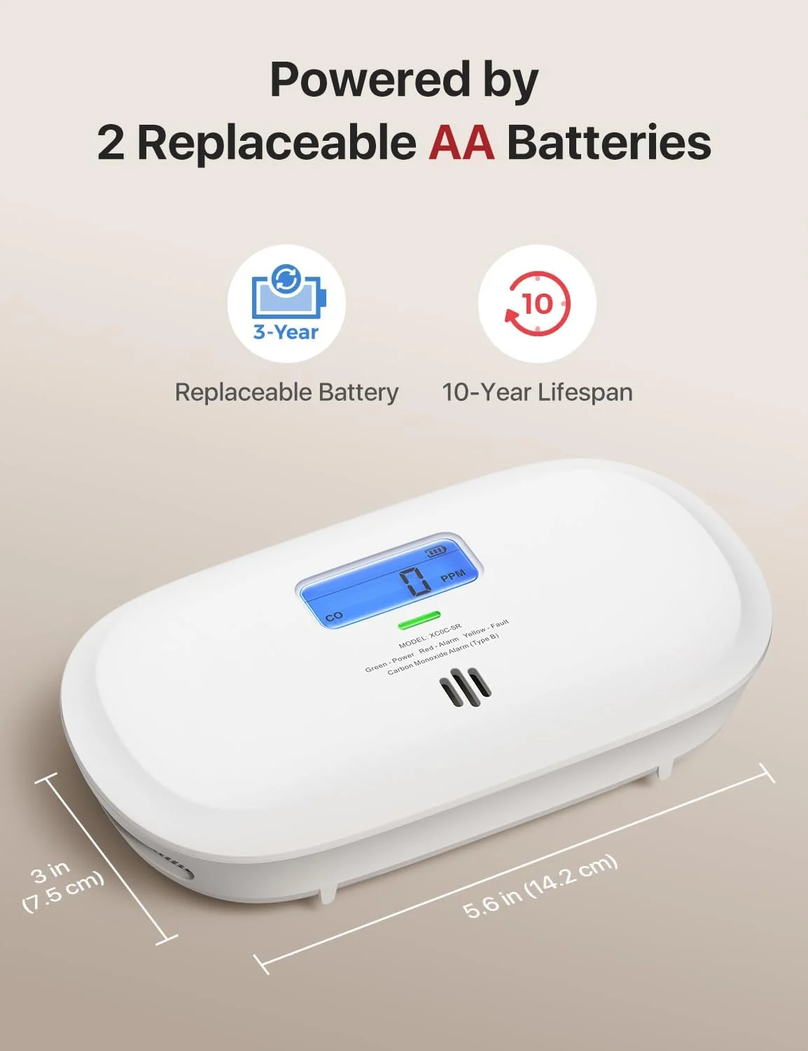 دتکتور مونوکسید کربن X-Sense، آلارم CO با باتری قابل تعویض و نمایشگر دیجیتال، دتکتور مونوکسید کربن قابل حمل برای مسافرت، XC0C-SR، بستهی 1 عددی دتکتور مونوکسید کربن X-Sense، آلارم CO با باتری قابل تعویض و نمایشگر دیجیتال، دتکتور مونوکسید کربن قابل حمل برای مسافرت، XC0C-SR، بستهی 1 عددی