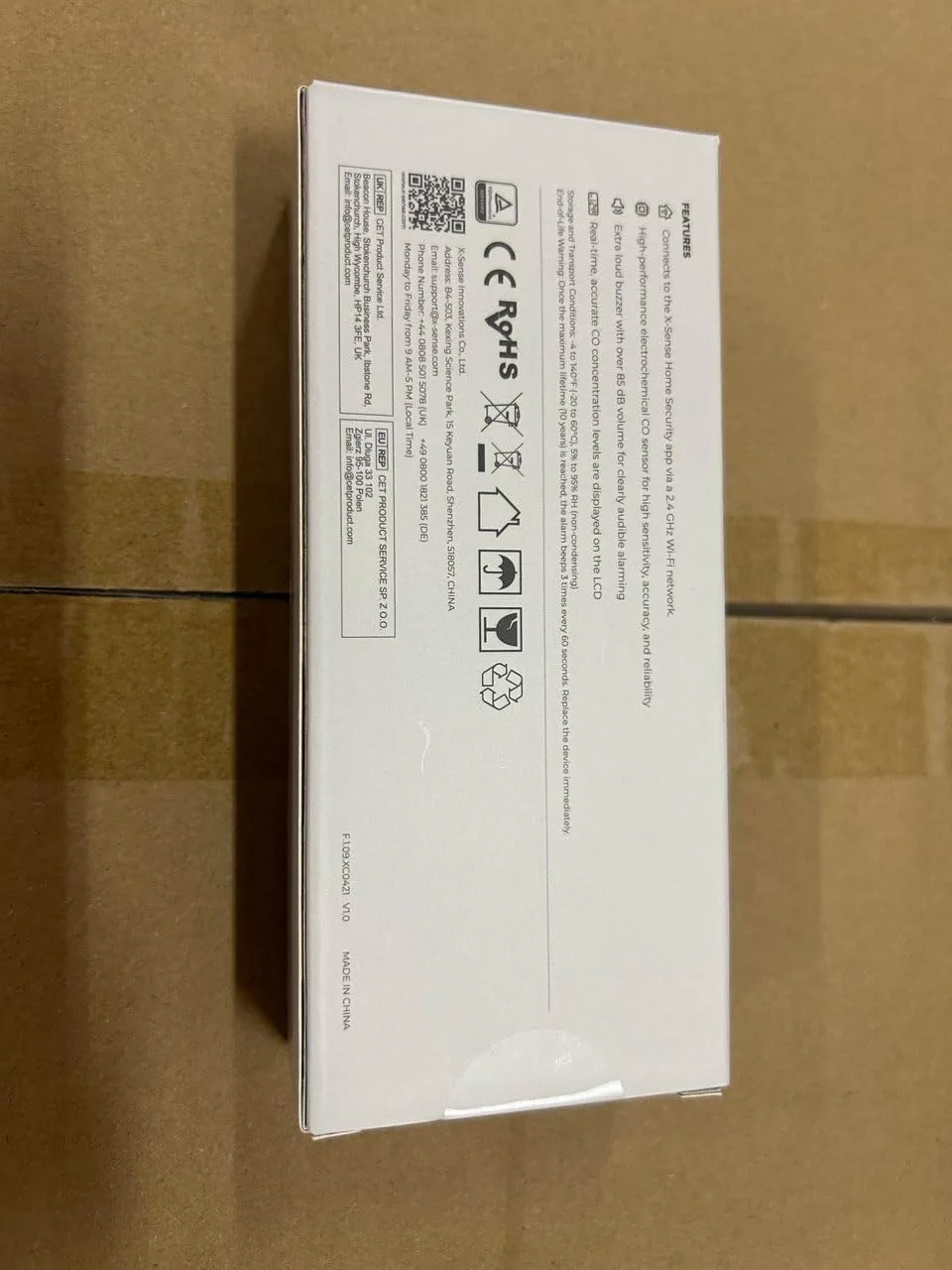 آلارم مونوکسید کربن هوشمند وای فای X-Sense، آشکارساز مونوکسید کربن، اعلان‌های فوری از طریق برنامه امنیتی خانه X-Sense، باتری قابل تعویض، طراحی ایستاده، XC04-WX