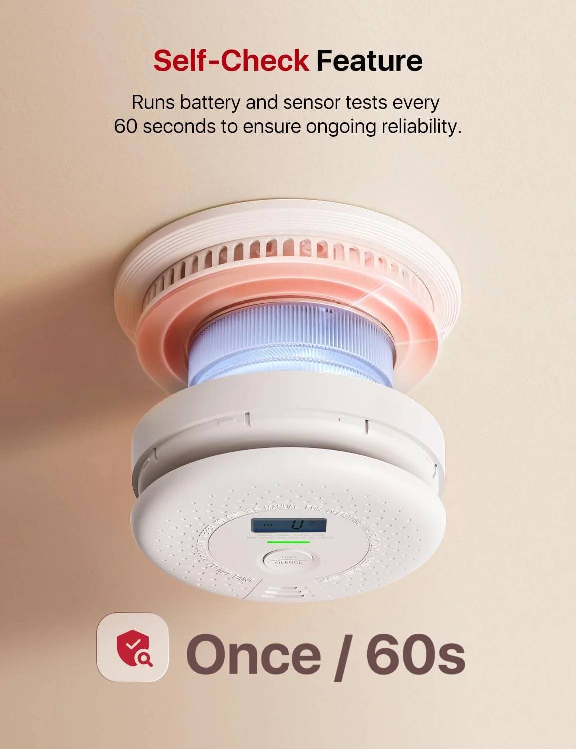 دستگاه ترکیبی تشخیص دود و مونوکسید کربن X-Sense، دستگاه ترکیبی بی‌سیم متصل به هم برای تشخیص دود و مونوکسید کربن با باتری 10 ساله، تا 24 آلارم بی‌سیم X-Sense Link+، مدل SC01-W، بسته‌ی 3 عددی