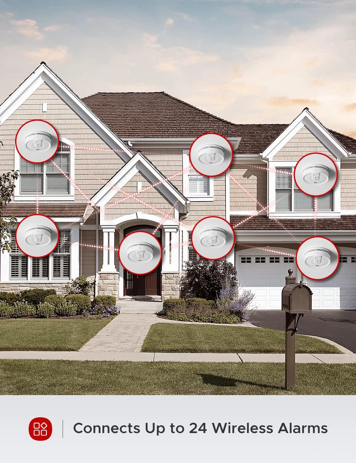 آشکارساز دود X-Sense، آلارم دود بی سیم متصل به هم با عمر باتری 10 ساله، آشکارساز دود بی سیم، SD20-W، بسته 3 عددی