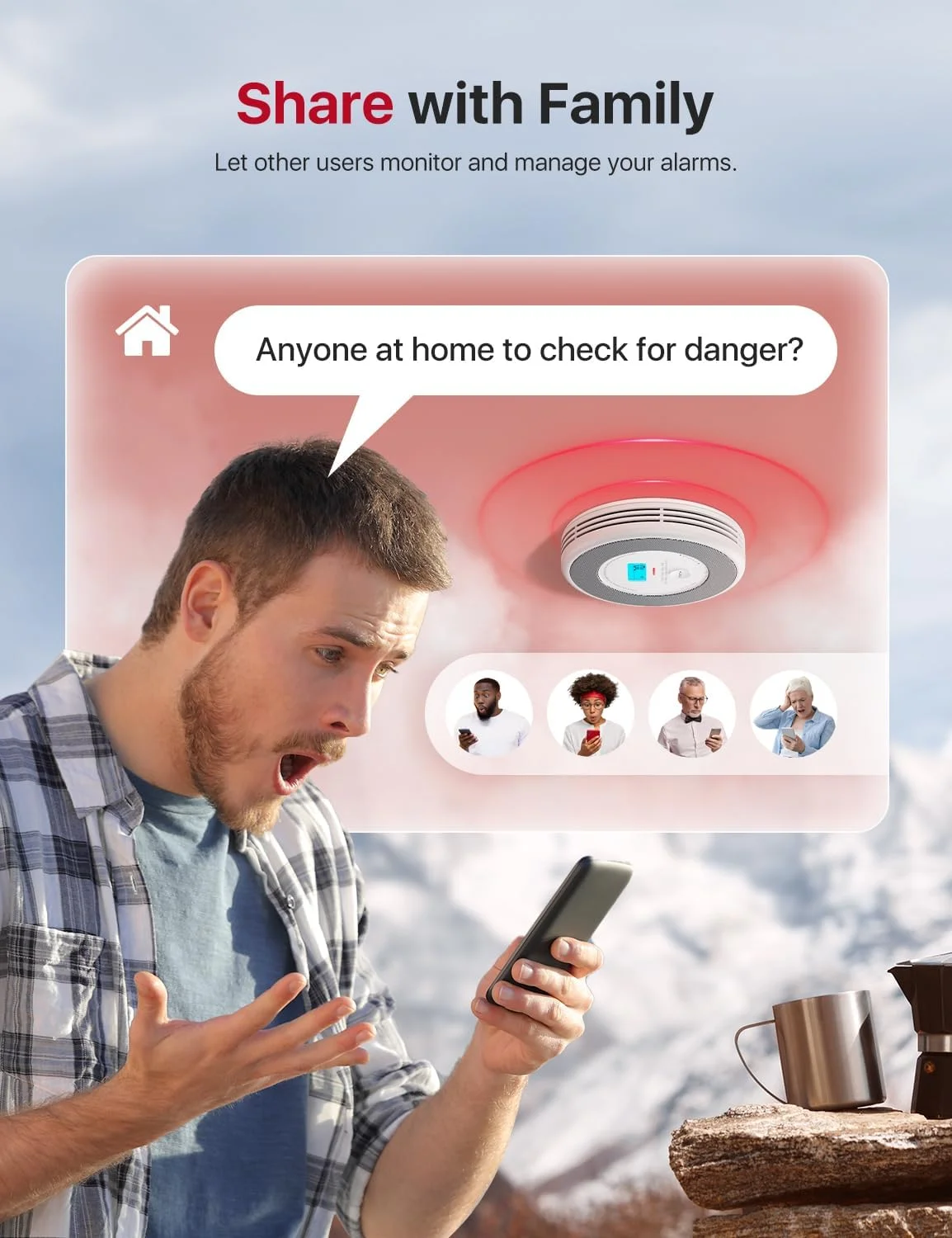 دتکتور هوشمند دود و مونوکسید کربن X-Sense با موقعیت مکانی صوتی، دتکتور ترکیبی دود و مونوکسید کربن Wi-Fi با اعلان‌های برنامه در زمان واقعی، XP0A-iR، بسته 3 عددی