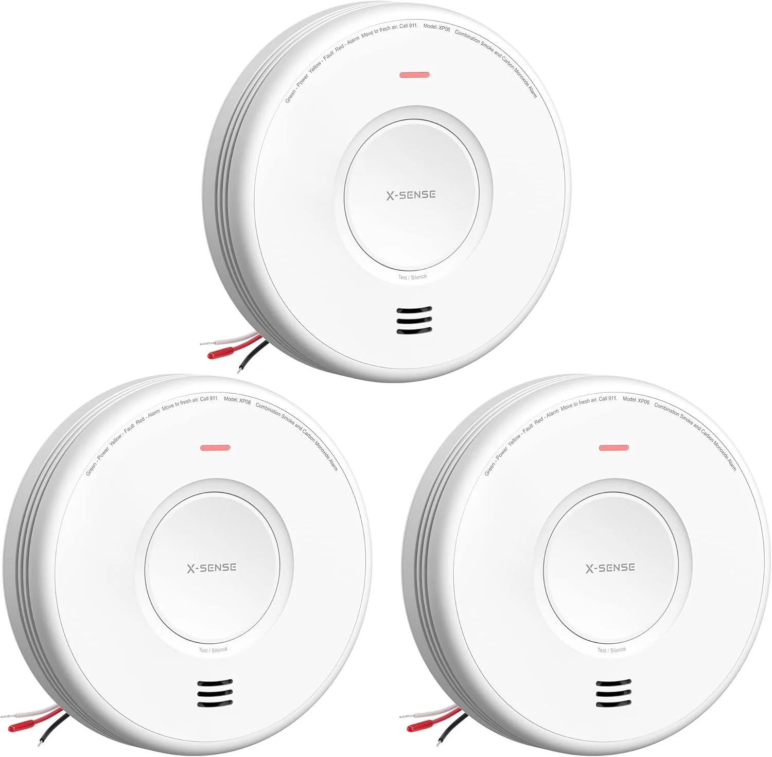X-Sense AC Hardwired Combination Smoke and Carbon Monoxide Detector, Hardwired Interconnected Smoke and CO Detector Alarm with Replaceable Battery Backup, XP06, 3-Pack X-Sense AC Hardwired Combination Smoke and Carbon Monoxide Detector, Hardwired Interconnected Smoke and CO Detector Alarm with Replaceable Battery Backup, XP06, 3-Pack